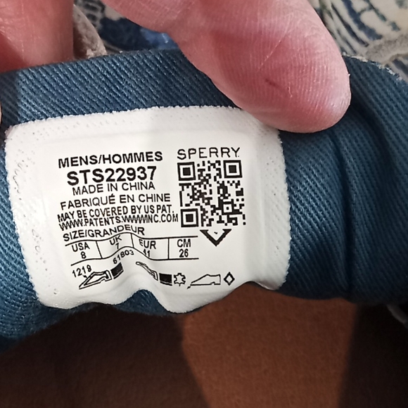 SPERRY Top Sider Men's Bahama Coral Print. Blue & White. Boat Shoes. Size 8. - Picture 11 of 16